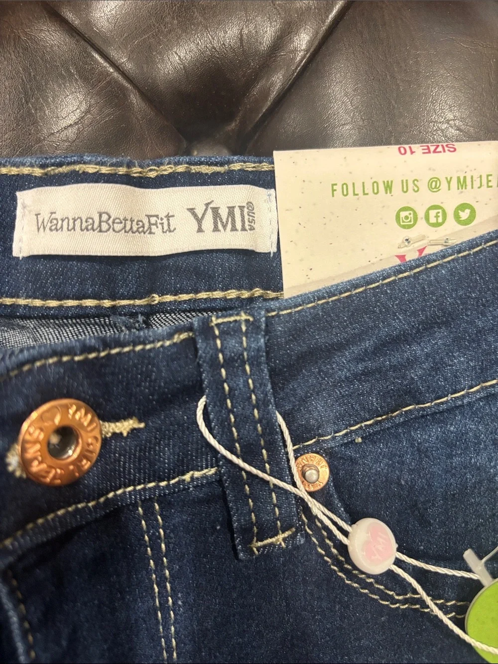 YMI Dark Blue Rolled Cuff Denim Shorts with Light Distress
